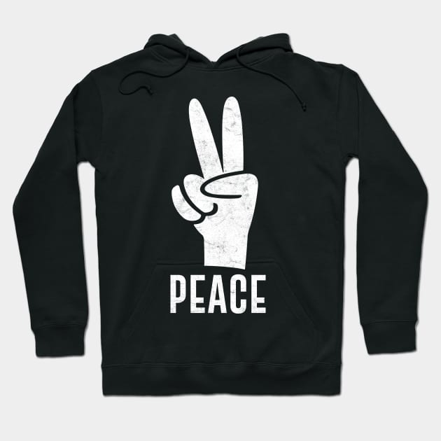 Peace Hand Sign - Faded Style Hoodie by Tee Tow Argh 